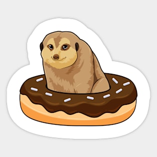 Meerkat with Donut Sticker